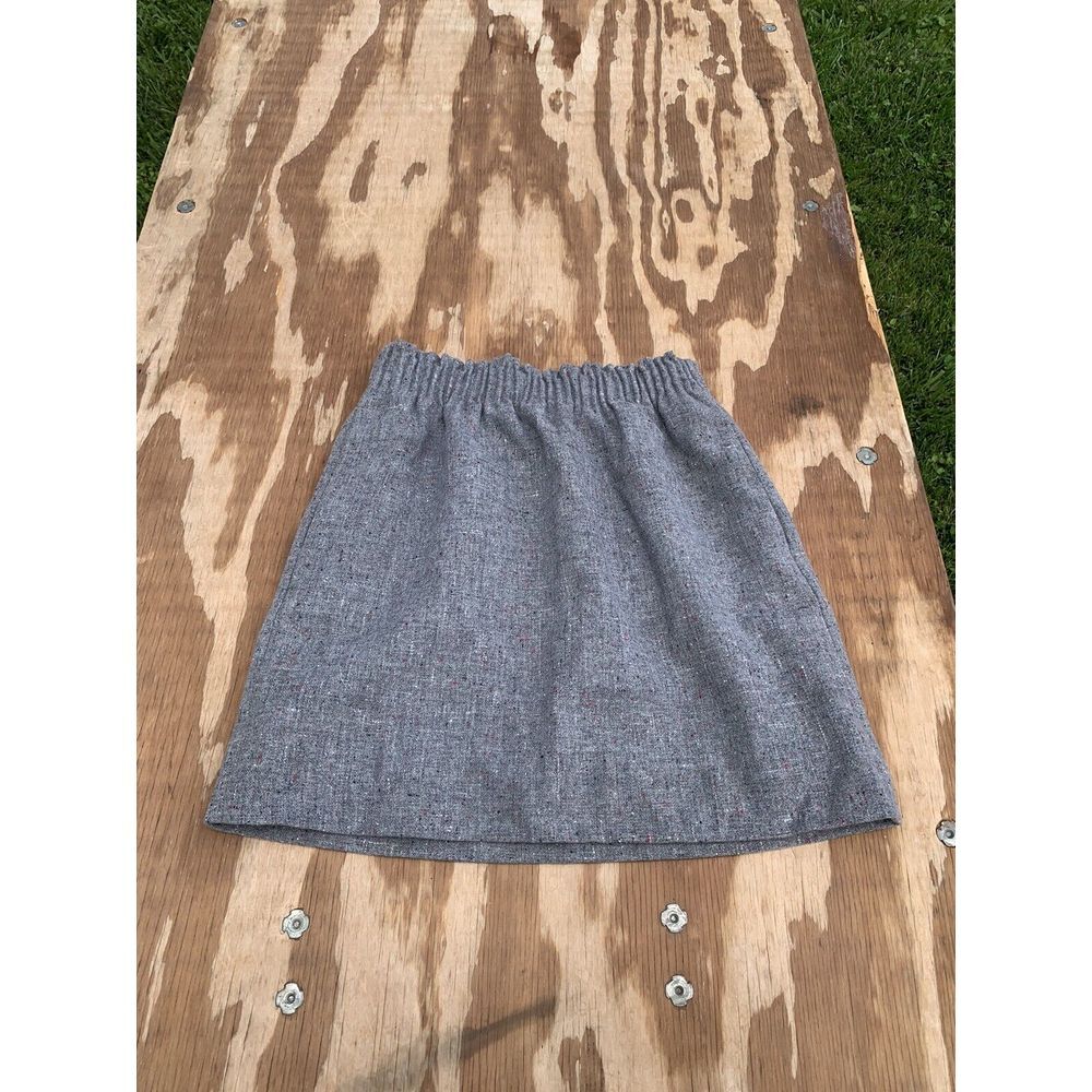 J. Crew Womens Size 0 Skirt Gray Wool‎ Blend Red White Blue Spec Work Classic